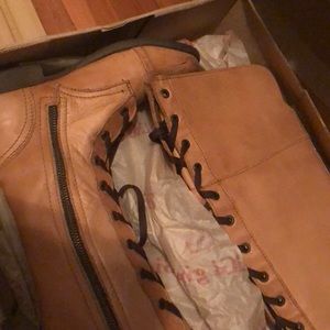 Leather High knee combat boots